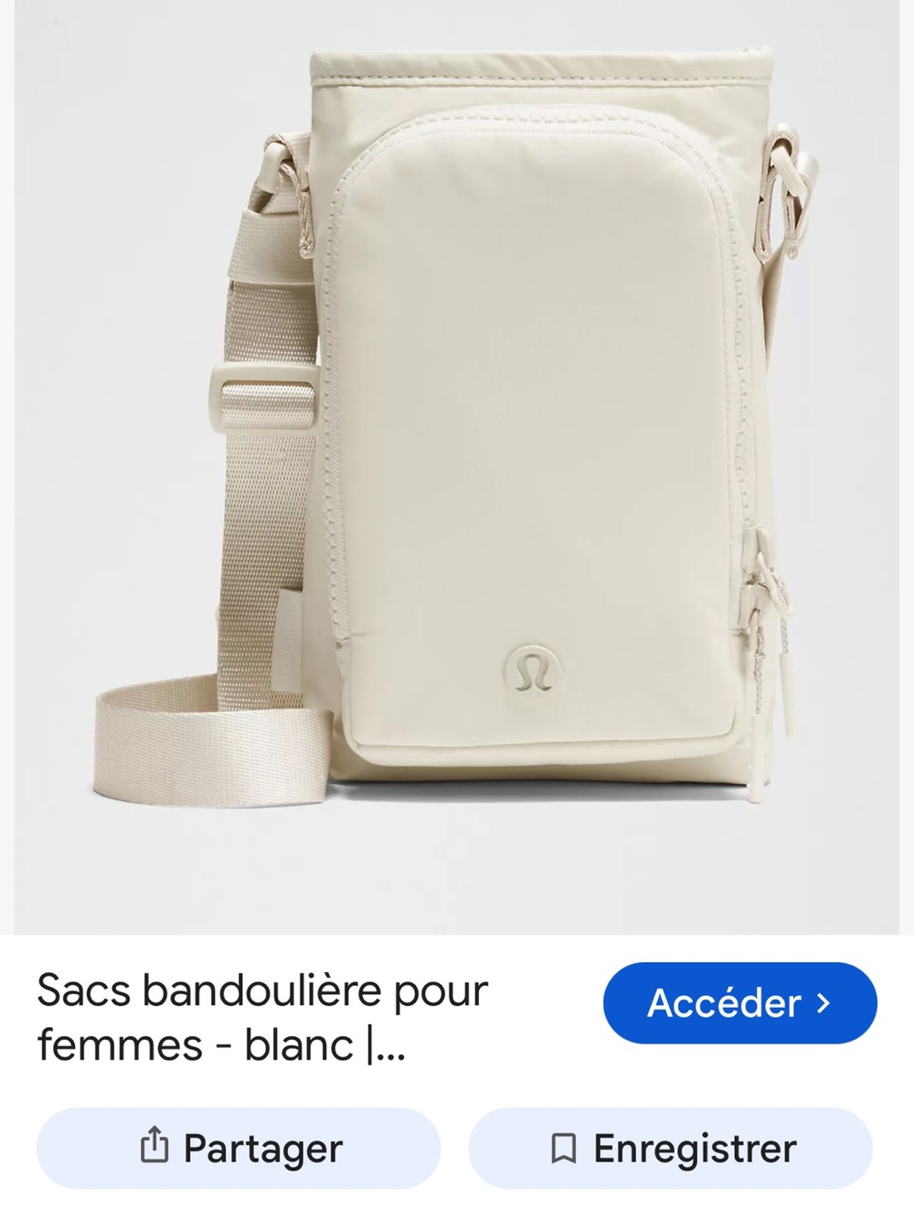 lululemon athletica Cream Small Crossbody Bag